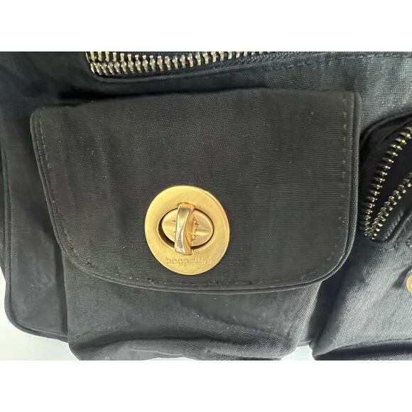 Baggallini San Marino Black Nylon Satchel Tote Shoulder Travel Bag - Picture 15 of 15